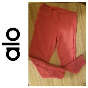 ALO, Coral, Yoga Leggings, Cropped, XS,